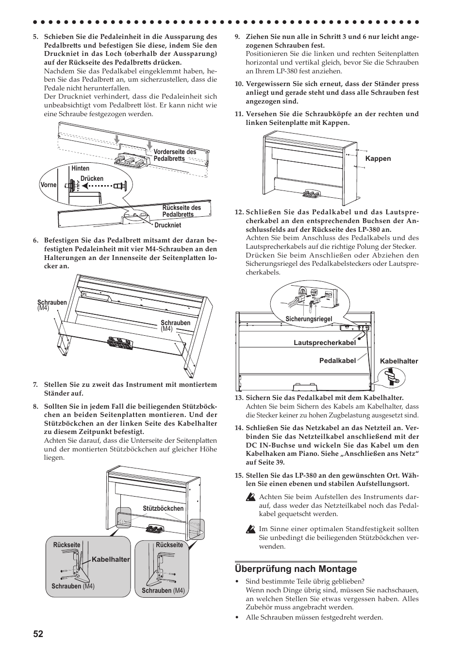 Überprüfung nach montage, Überprüfung-nach-montage | KORG LP-380-73 User Manual | Page 52 / 71