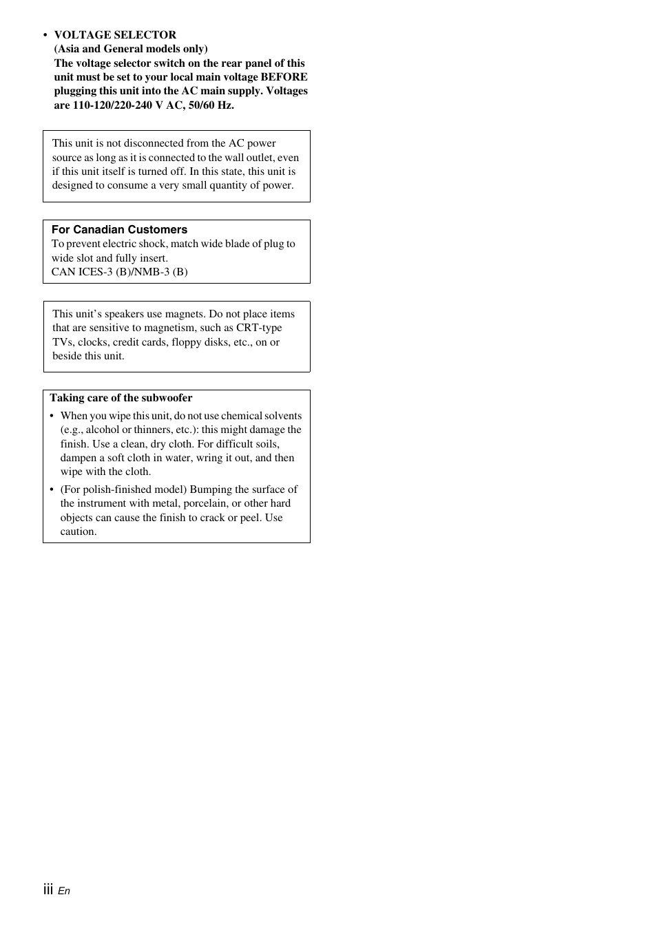 Yamaha NS-SW050 User Manual | Page 4 / 32