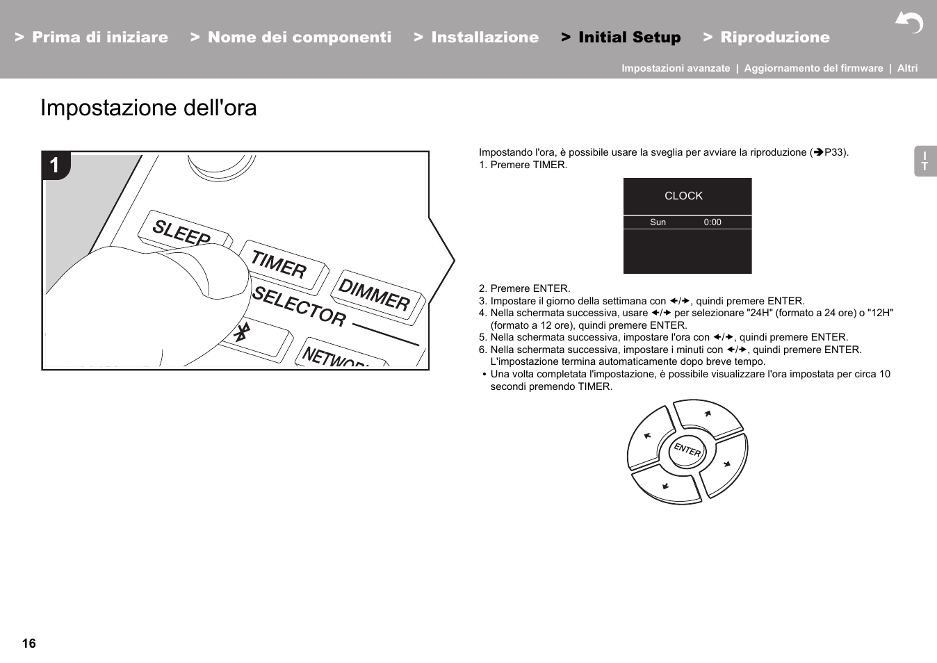 Impostazione dell'ora | Pioneer X-HM76 User Manual | Page 158 / 330