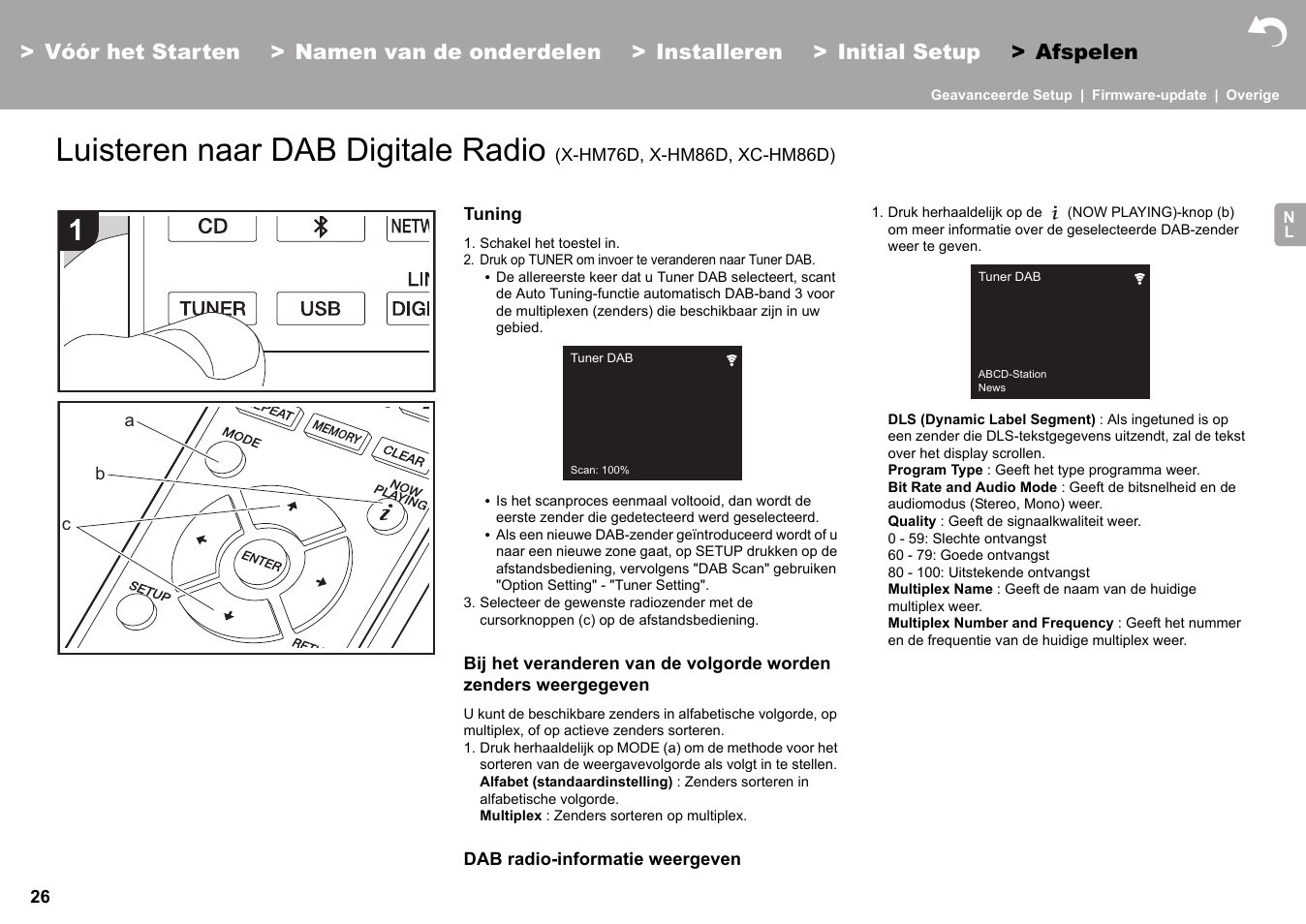 Luisteren naar dab digitale radio | Pioneer X-HM76 User Manual | Page 262 / 330