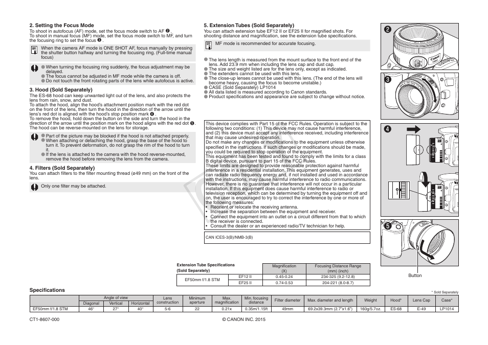 Cop y | Canon EF 50mm f/1,8 STM User Manual | Page 2 / 2