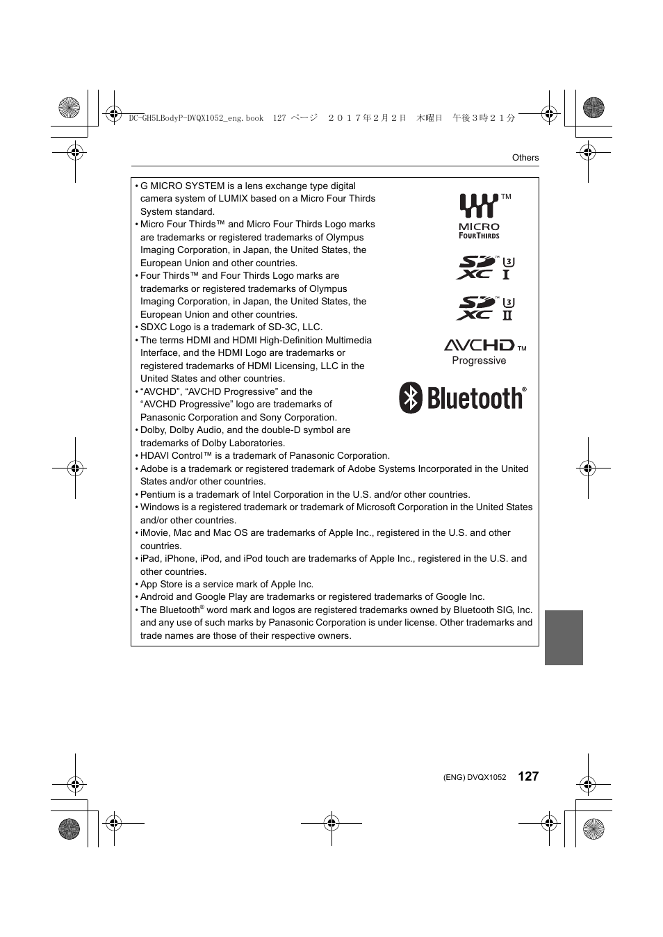 Panasonic Lumix GH5 User Manual | Page 127 / 128