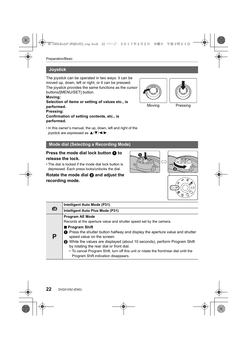 Panasonic Lumix GH5 User Manual | Page 22 / 128