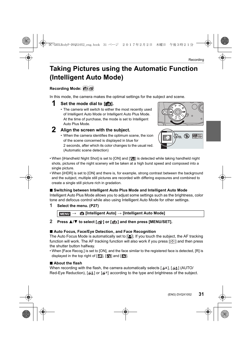 Panasonic Lumix GH5 User Manual | Page 31 / 128