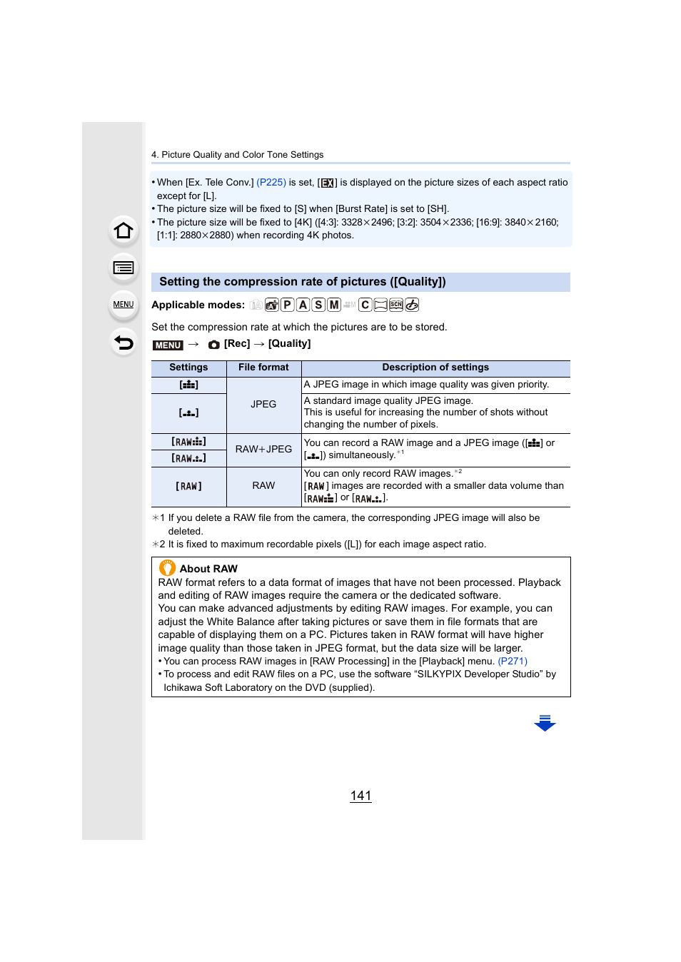 P141, P141) | Panasonic Lumix DMC-G7 body User Manual | Page 141 / 411