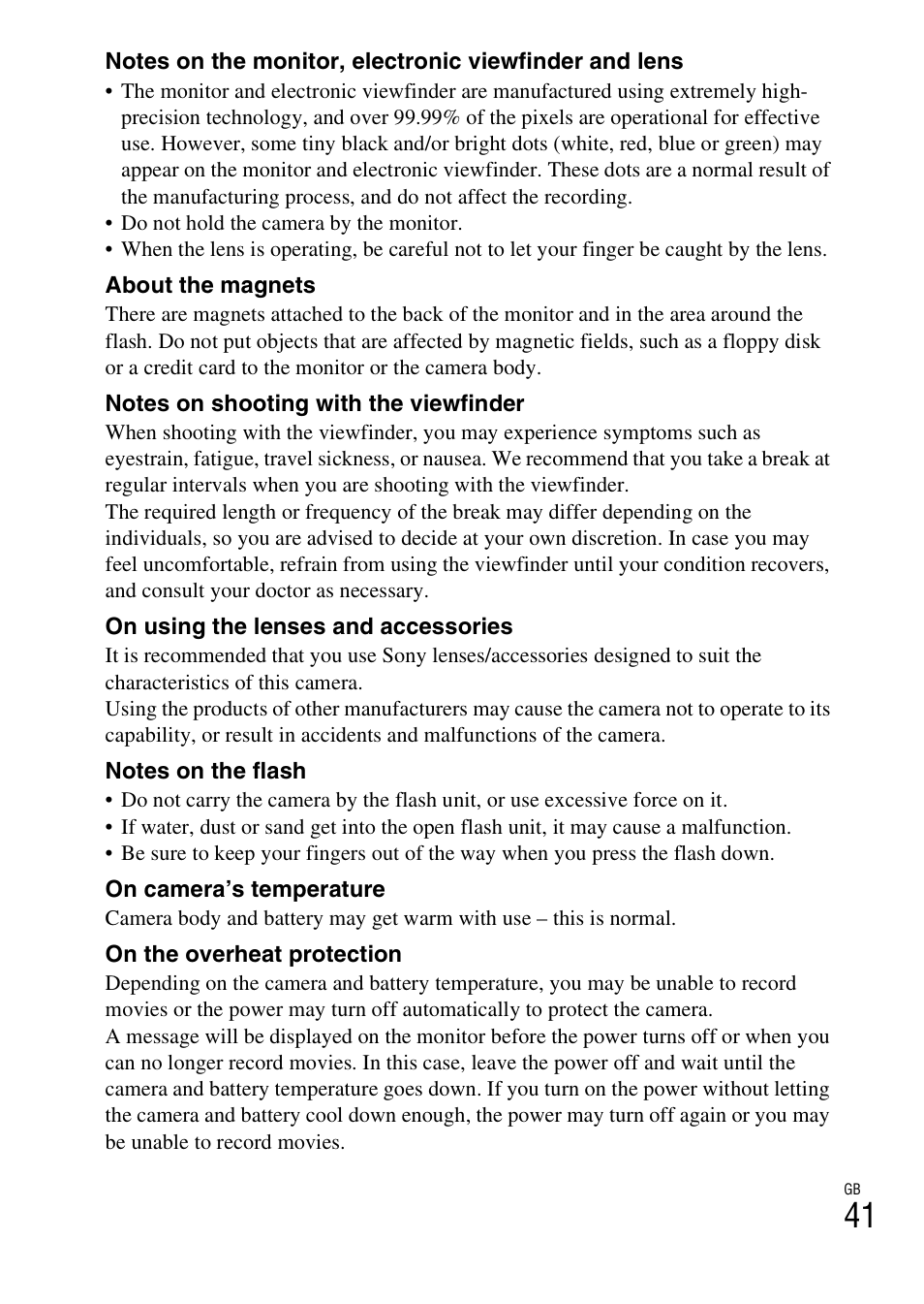 Sony Alpha 6300 User Manual | Page 41 / 48