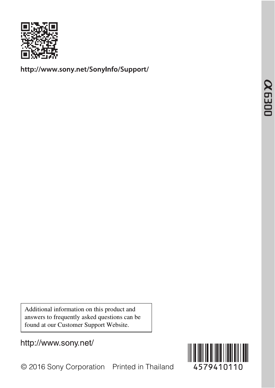 Sony Alpha 6300 User Manual | Page 48 / 48