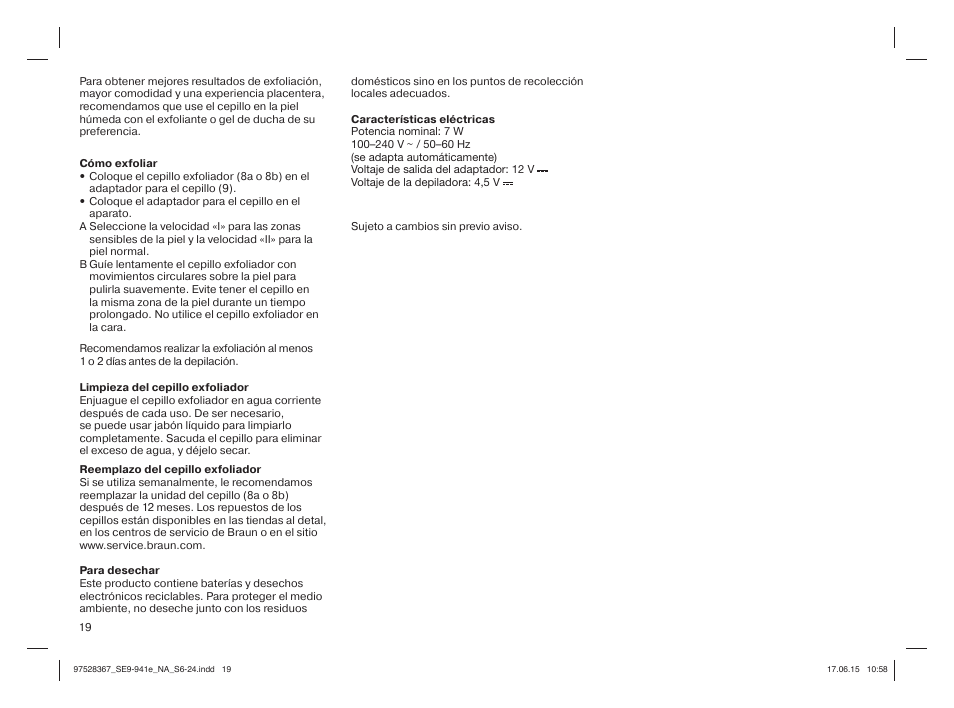 Braun Silk-épil 9 SkinSpa  5377 User Manual | Page 18 / 20