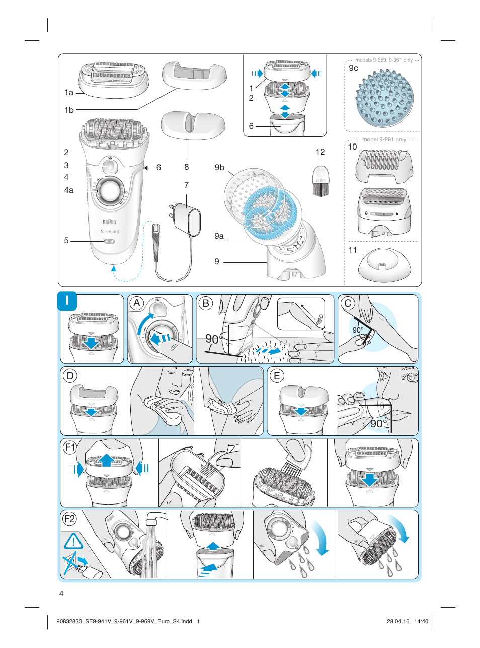 90832830_se9-941v_9-961v_9-969v_euro_s4, Ad e c, F1 f2 | Braun Silk-épil 9 SkinSpa  5377 User Manual | Page 3 / 97