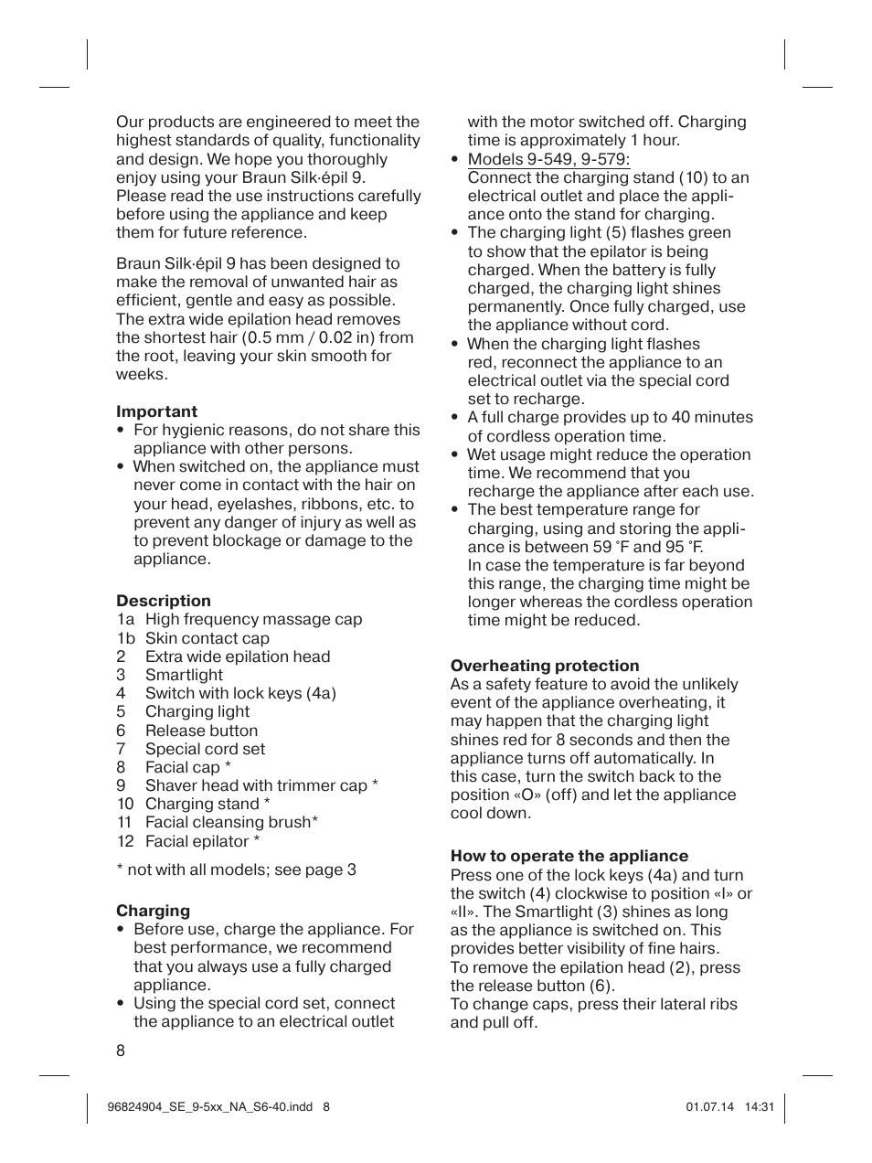 Braun Silk-épil 9 SkinSpa  5377 User Manual | Page 8 / 38