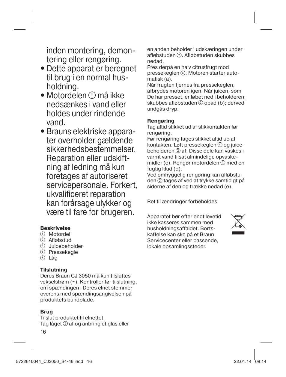 Braun CJ 3050 User Manual | Page 16 / 46