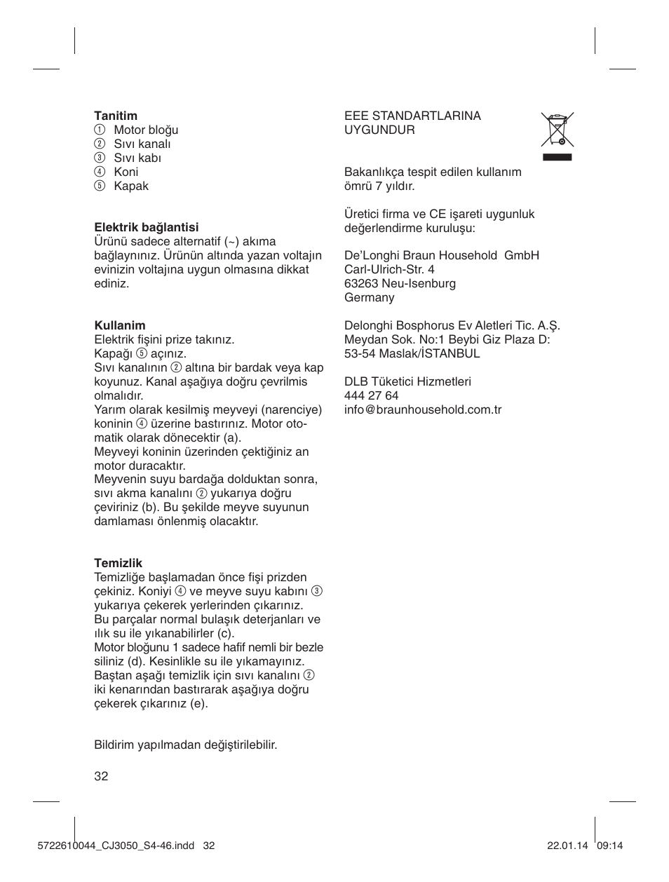 Braun CJ 3050 User Manual | Page 32 / 46