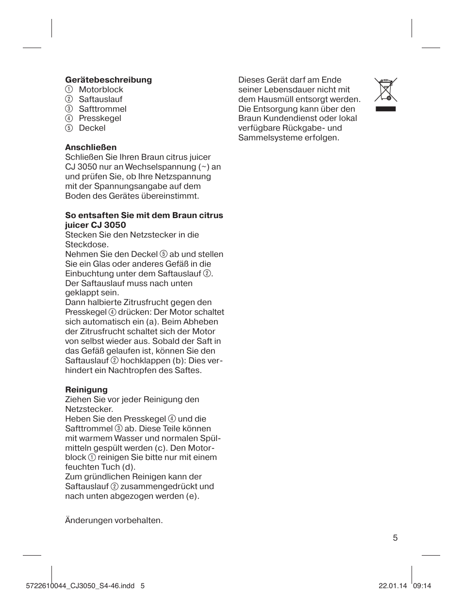 Braun CJ 3050 User Manual | Page 5 / 46