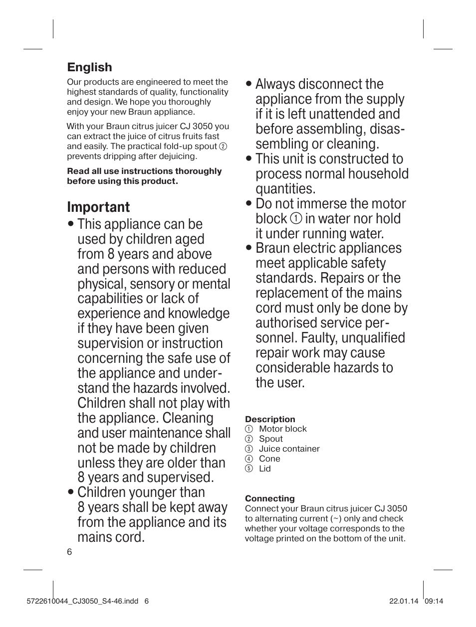 Braun CJ 3050 User Manual | Page 6 / 46