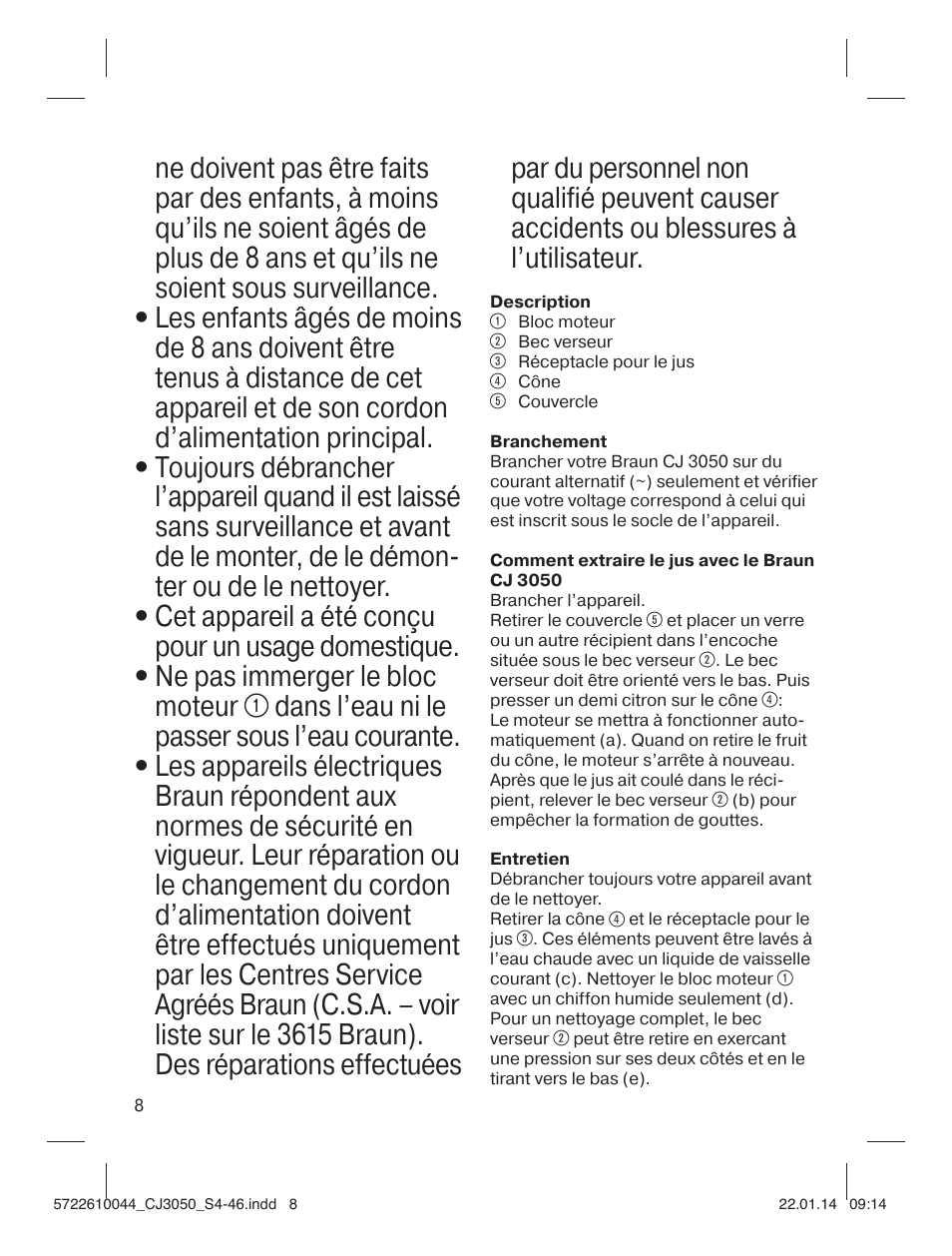 Braun CJ 3050 User Manual | Page 8 / 46