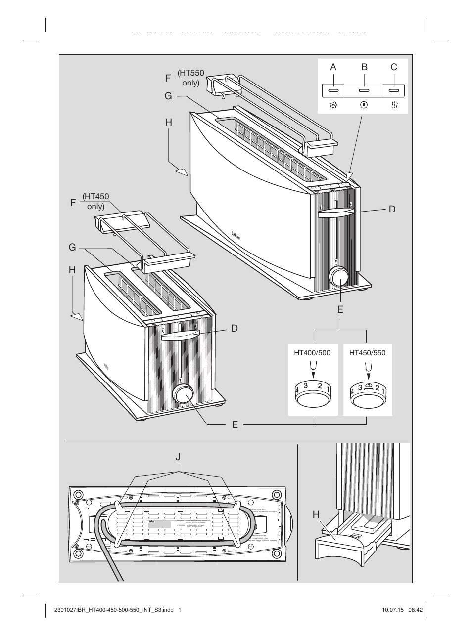 Gh h h, Ab c | Braun MultiToast HT400 User Manual | Page 3 / 54