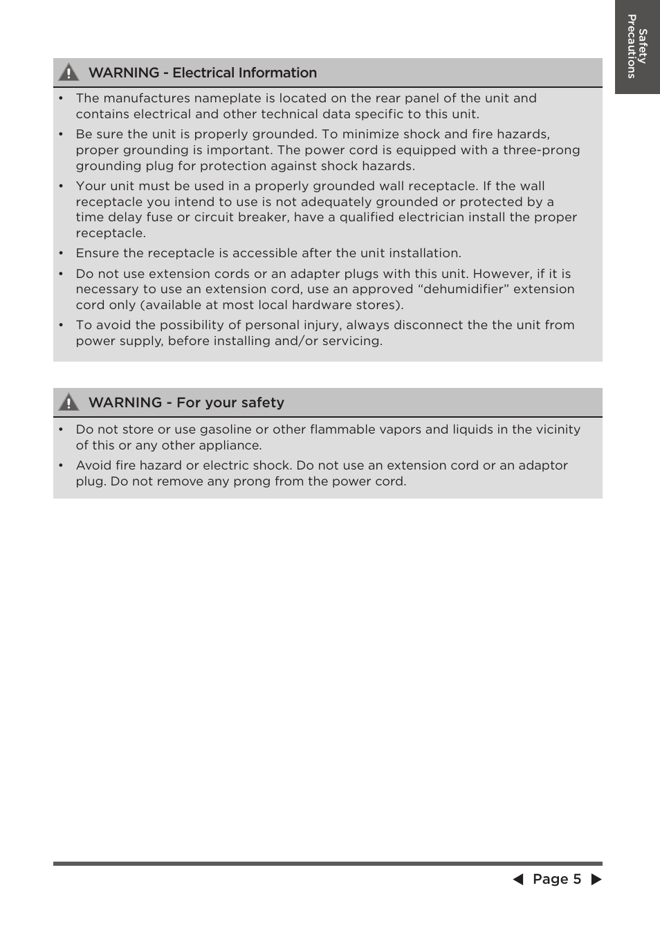 MIDEA Dehumidifier MDP User Manual | Page 5 / 20