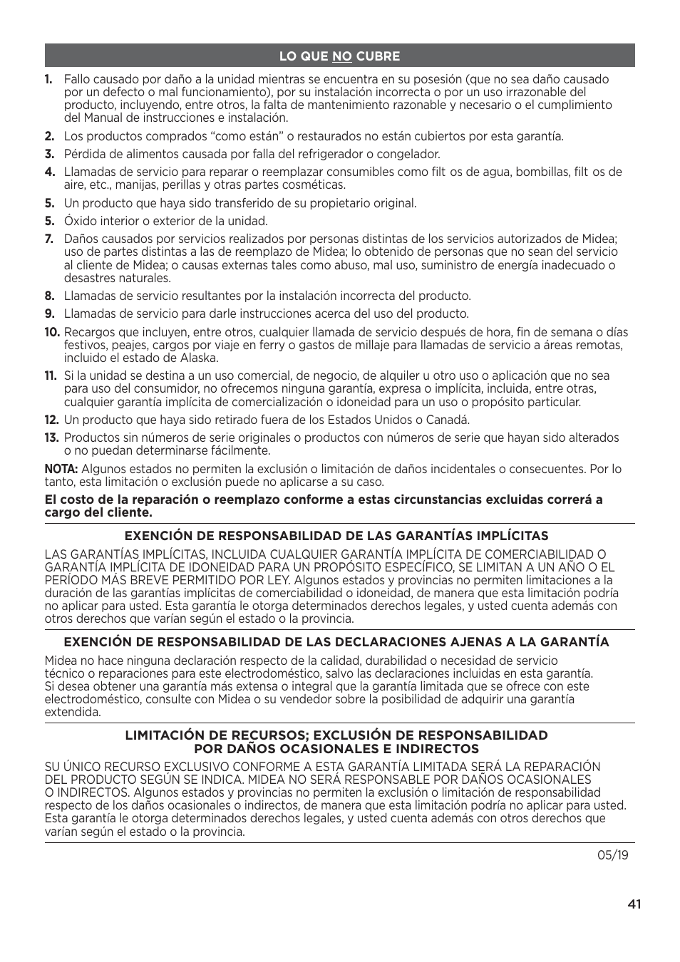 MIDEA 26.3 Cu. Ft. Side-by-Side User Manual | Page 120 / 121