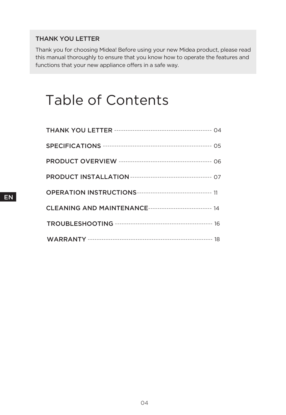 MIDEA 18 cu. ft. French Door User Manual | Page 4 / 56