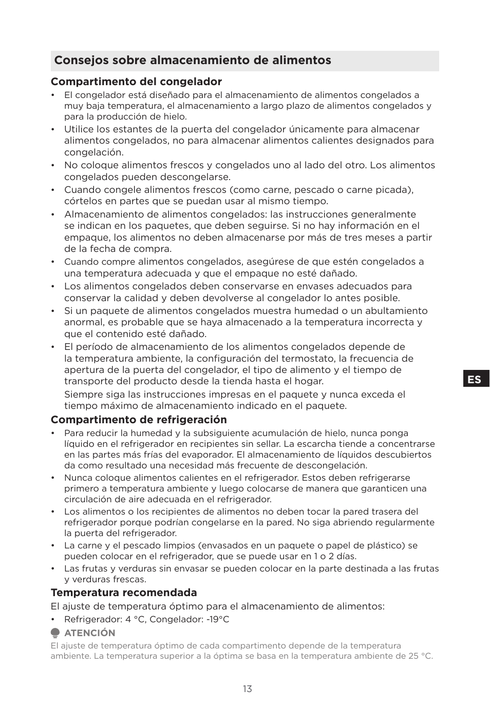 Consejos sobre almacenamiento de alimentos | MIDEA 18 cu. ft. French Door User Manual | Page 49 / 56