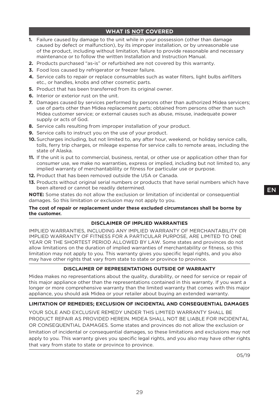 MIDEA 29.3 cu. ft. French Door Bottom Freezer User Manual | Page 29 / 88