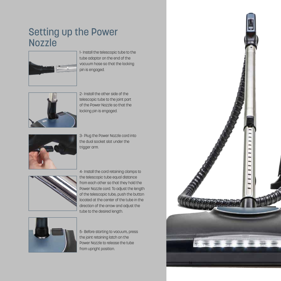 Setting up the power nozzle | İhlas Aura Roboclean User Manual | Page 16 / 28