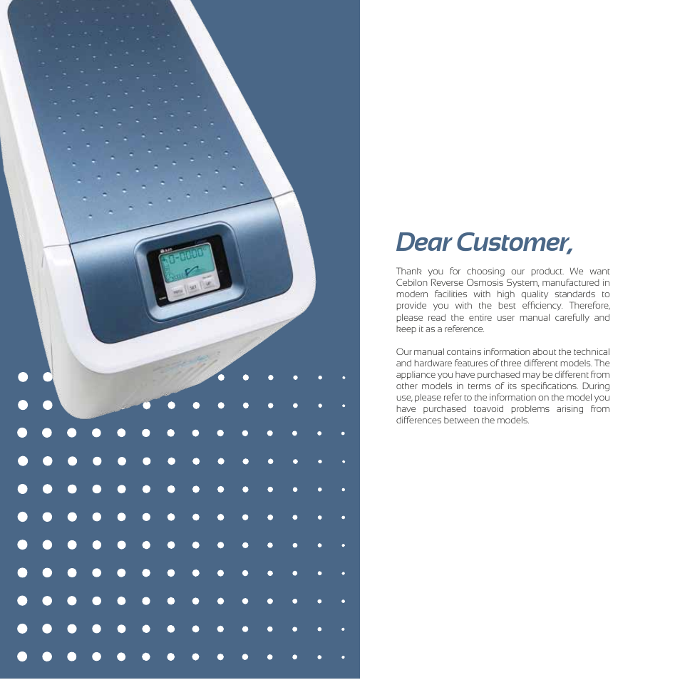 Dear customer | İhlas Aura Cebilon Unique User Manual | Page 2 / 24