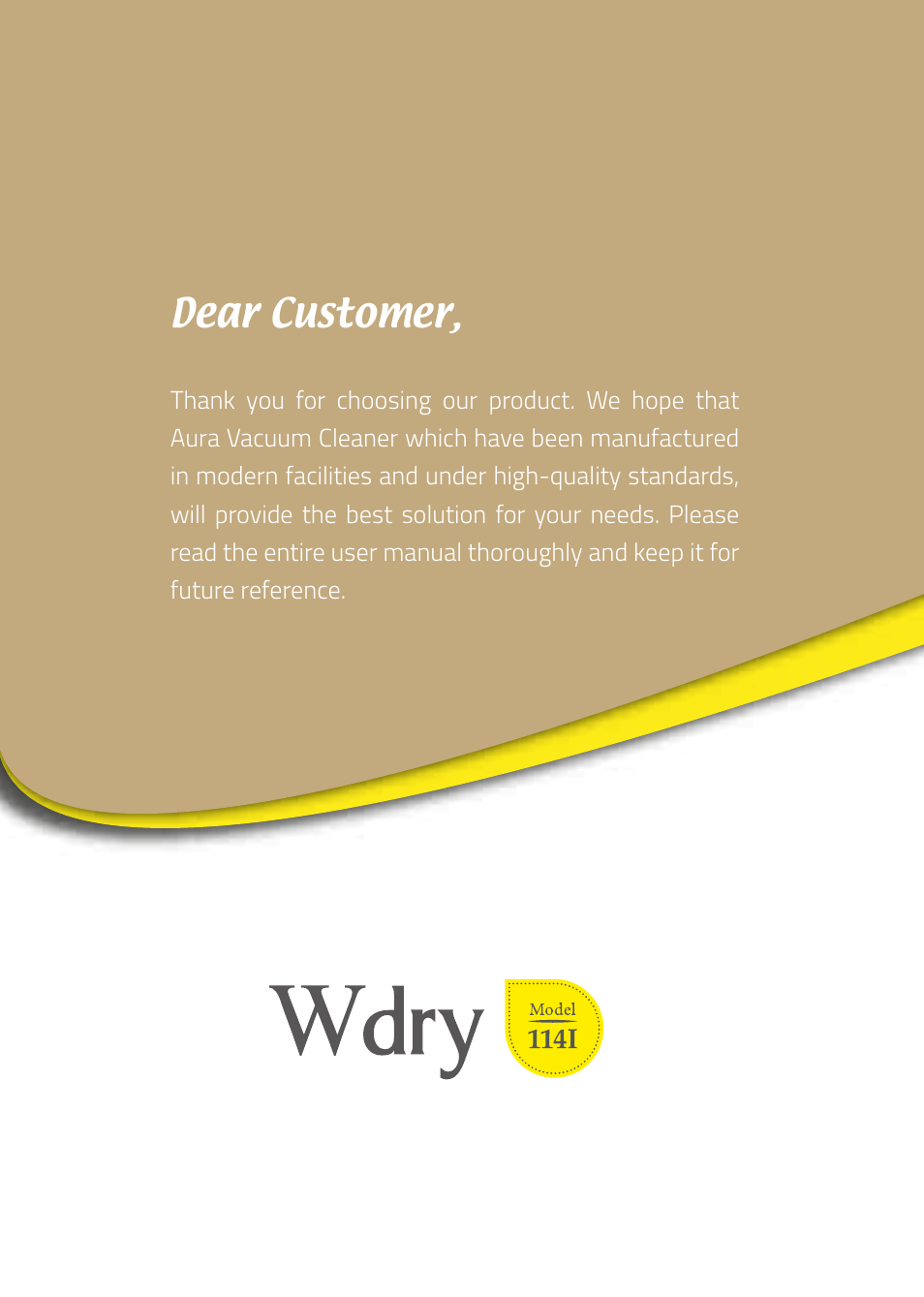 Dear customer | İhlas Aura Wdry Wet & Dry User Manual | Page 2 / 8