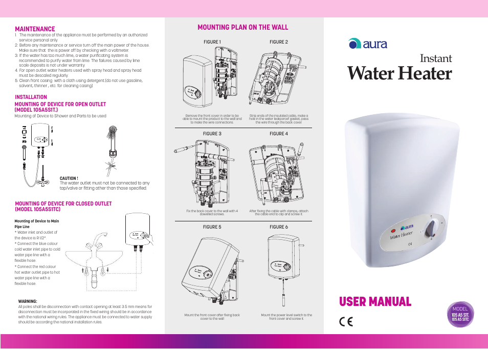 İhlas Aura Water Heater User Manual | 2 pages