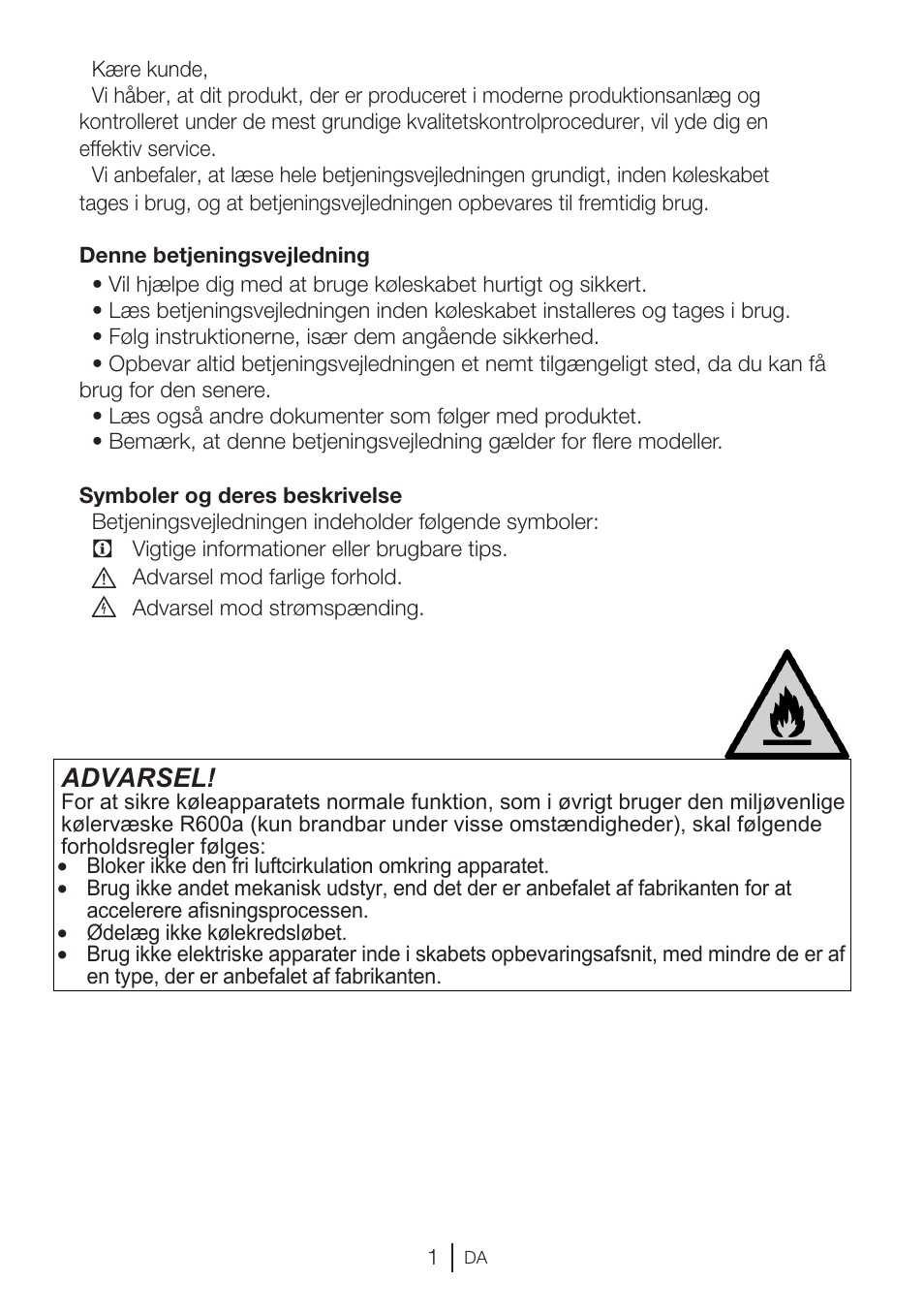 Advarsel | GRAM KS 3315-93 X/1 User Manual | Page 3 / 84
