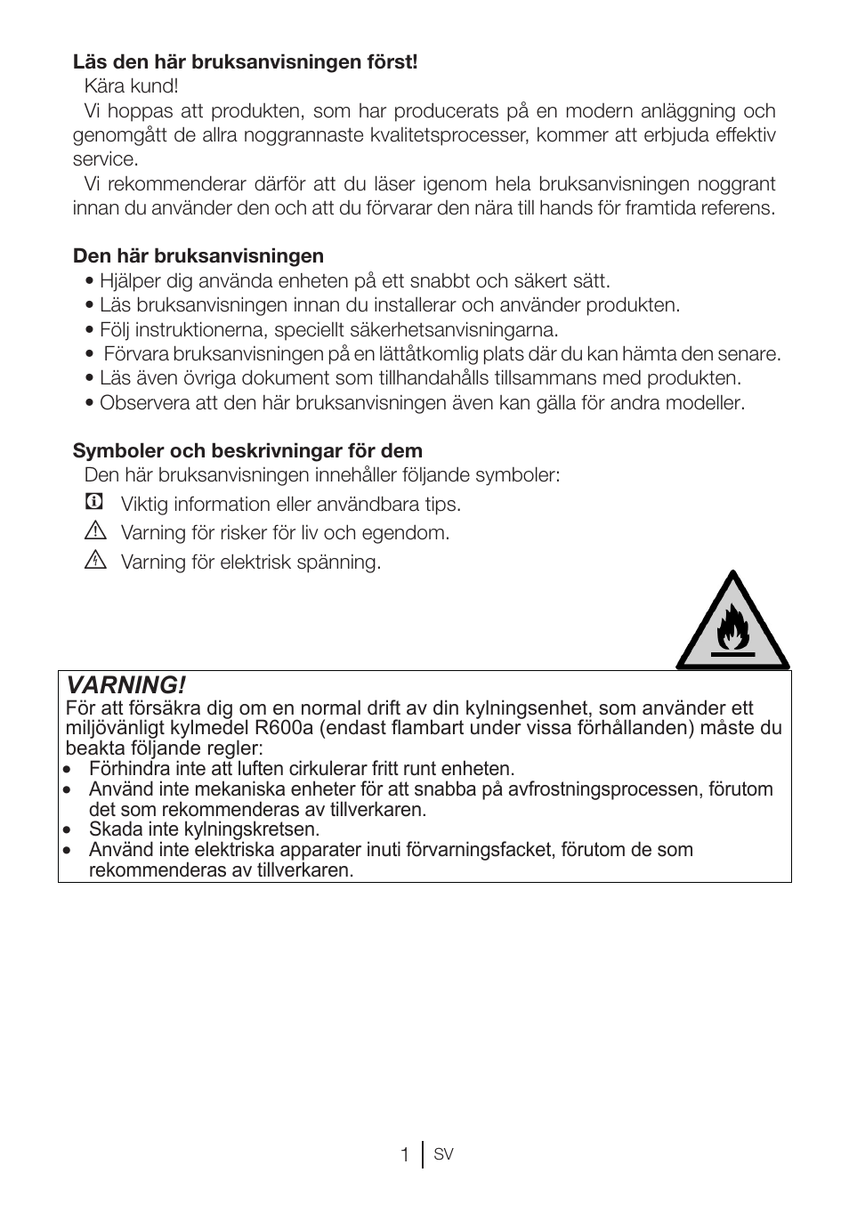 Varning | GRAM KS 3315-93 X/1 User Manual | Page 35 / 84