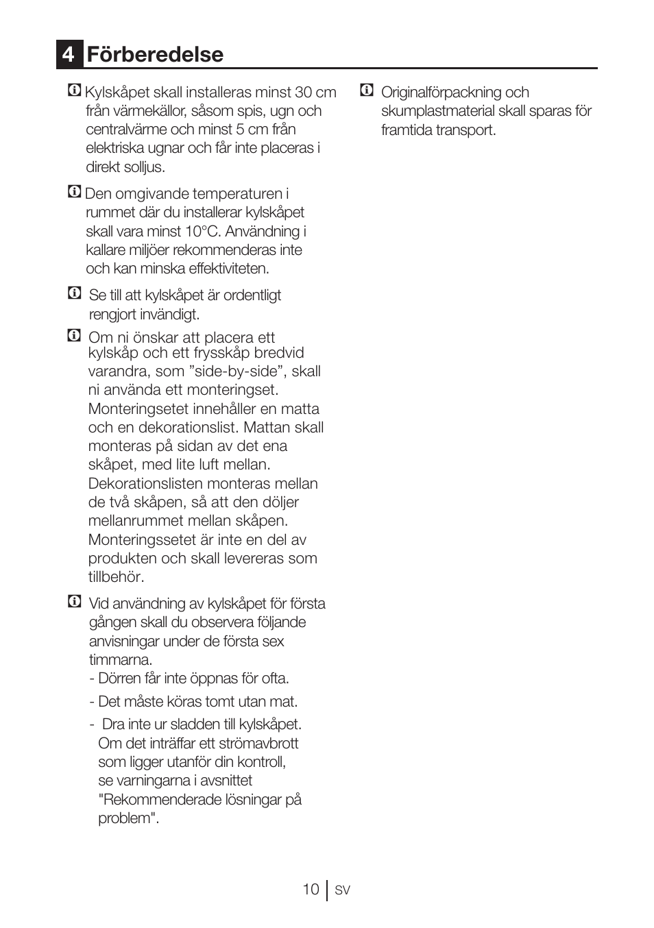 4förberedelse | GRAM KS 3315-93 X/1 User Manual | Page 44 / 84