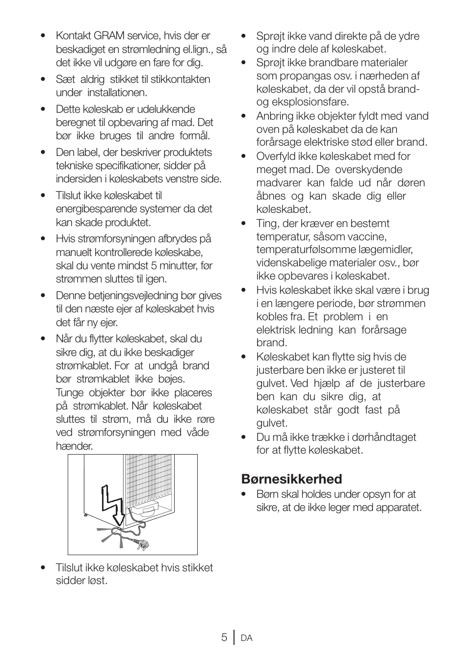 Børnesikkerhed | GRAM KS 3315-93 X/1 User Manual | Page 7 / 84