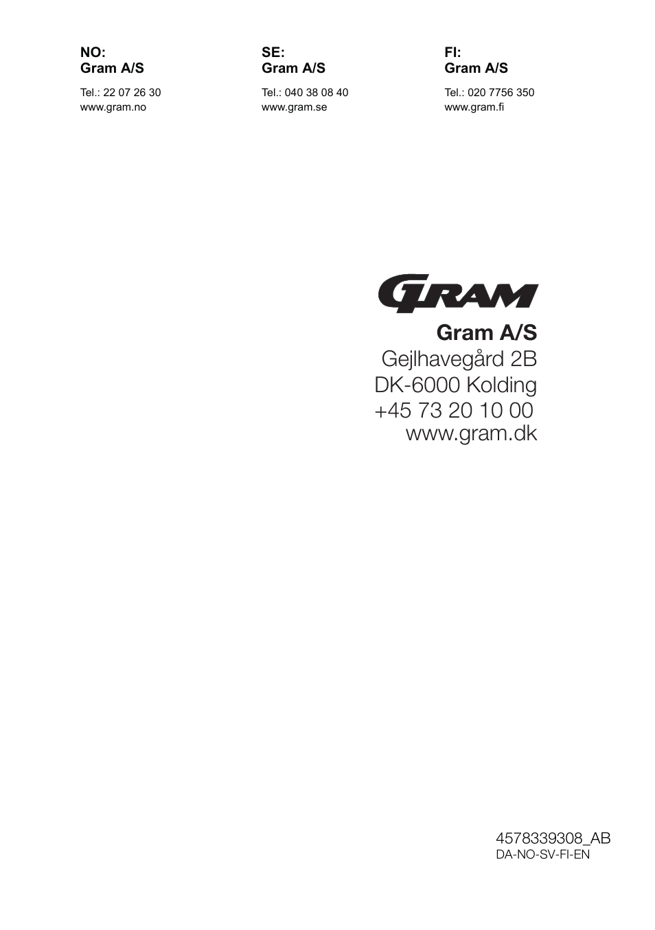 GRAM KS 3315-93 X/1 User Manual | Page 84 / 84