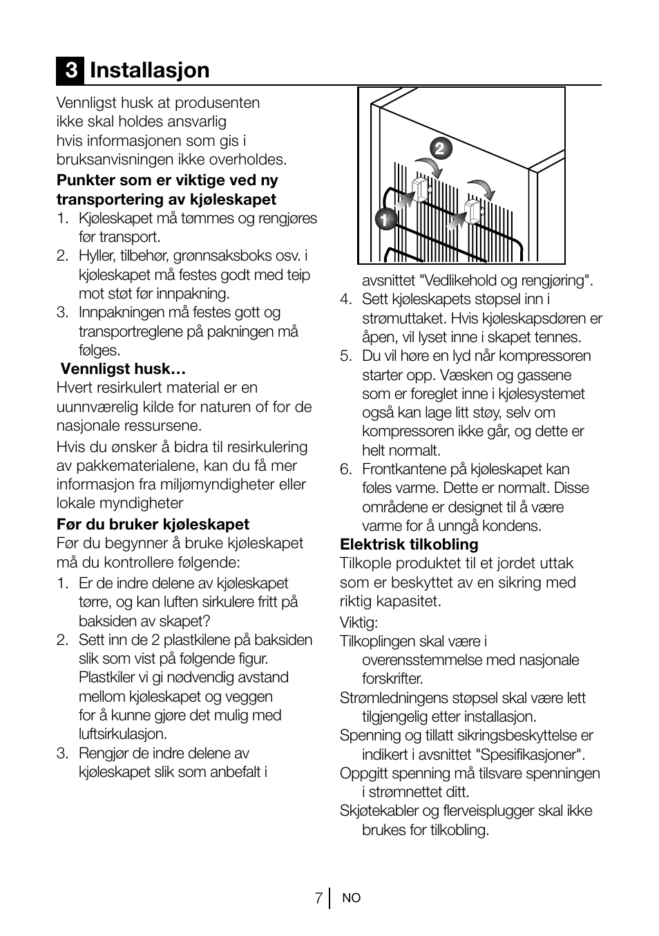 3installasjon | GRAM KS 3135-90/1 User Manual | Page 26 / 110