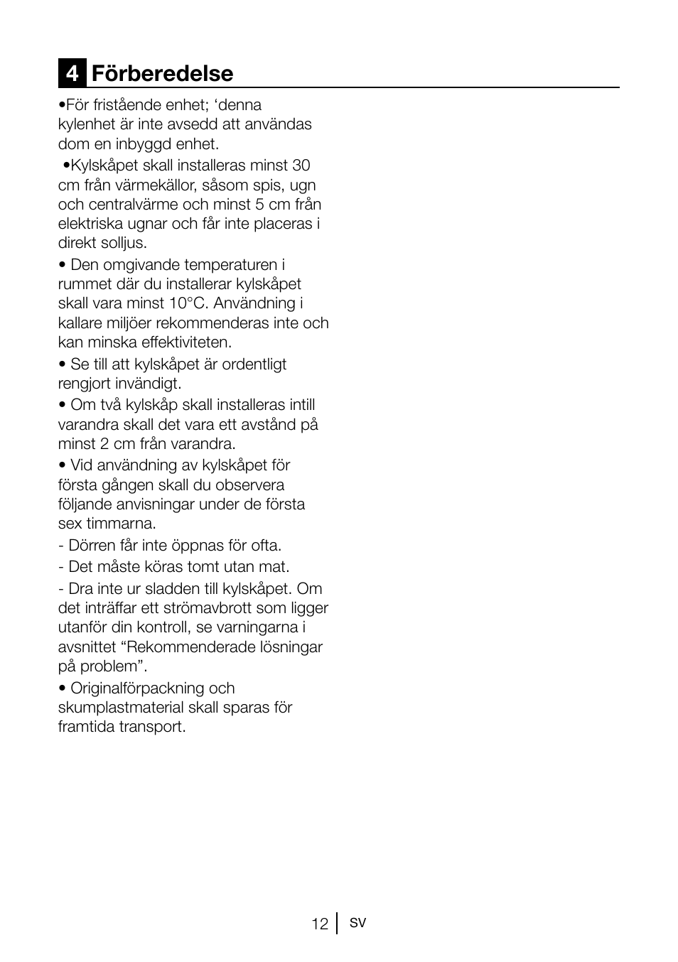 4förberedelse | GRAM KS 3135-90/1 User Manual | Page 49 / 110