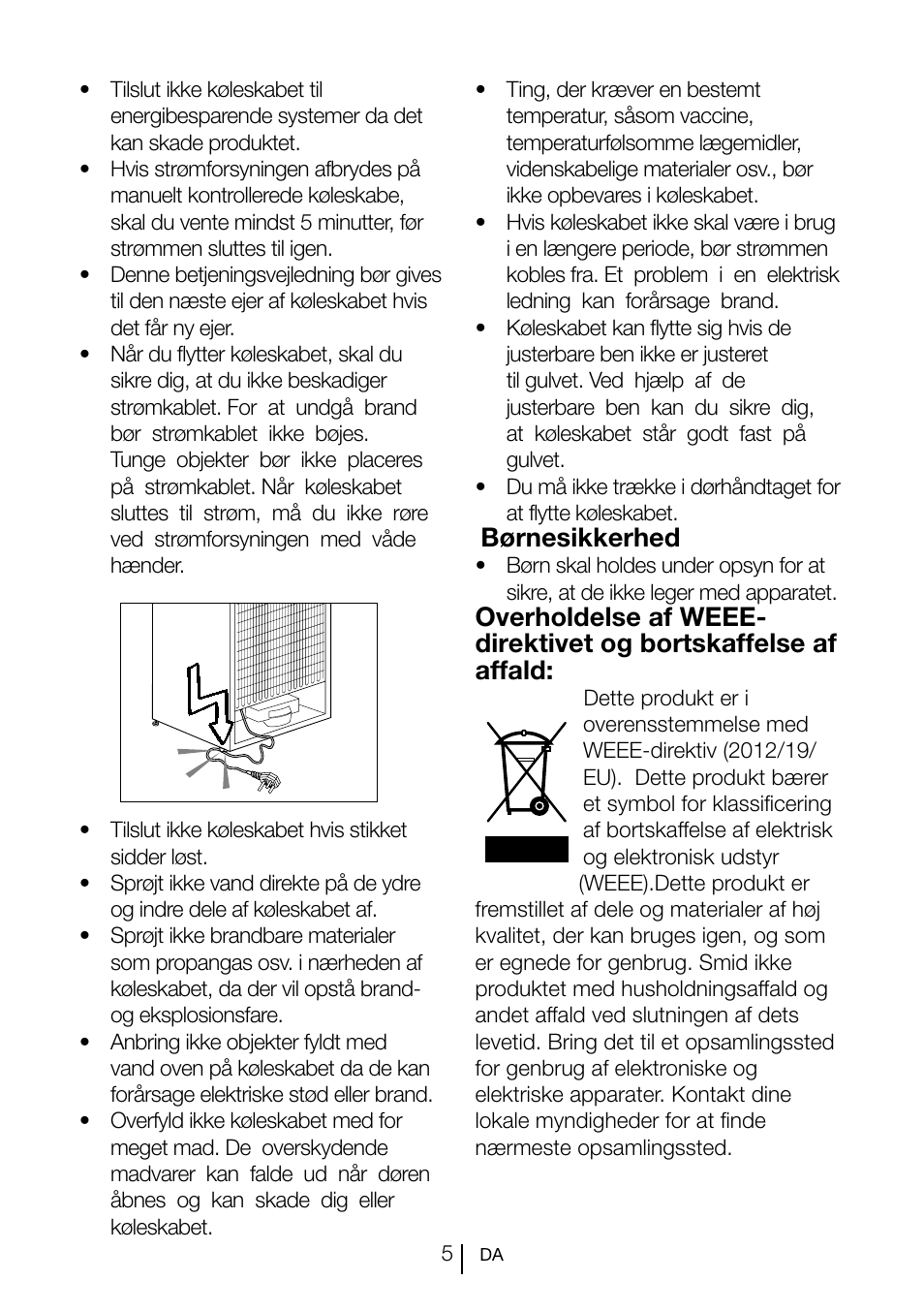 Børnesikkerhed | GRAM KS 3135-90/1 User Manual | Page 6 / 110