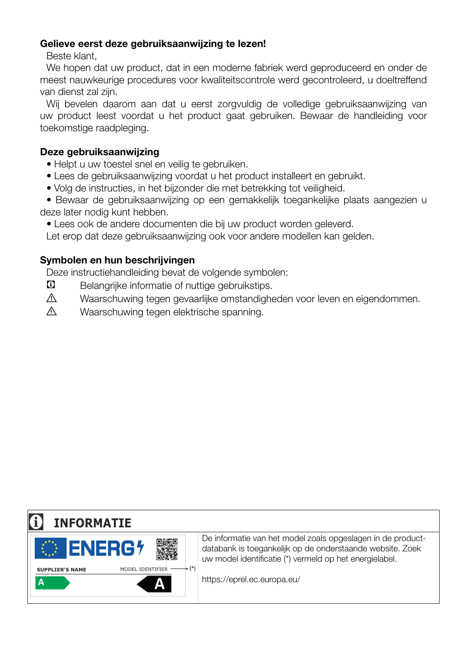 A a c, Informatie | GRAM KS 3135-90/1 User Manual | Page 92 / 110