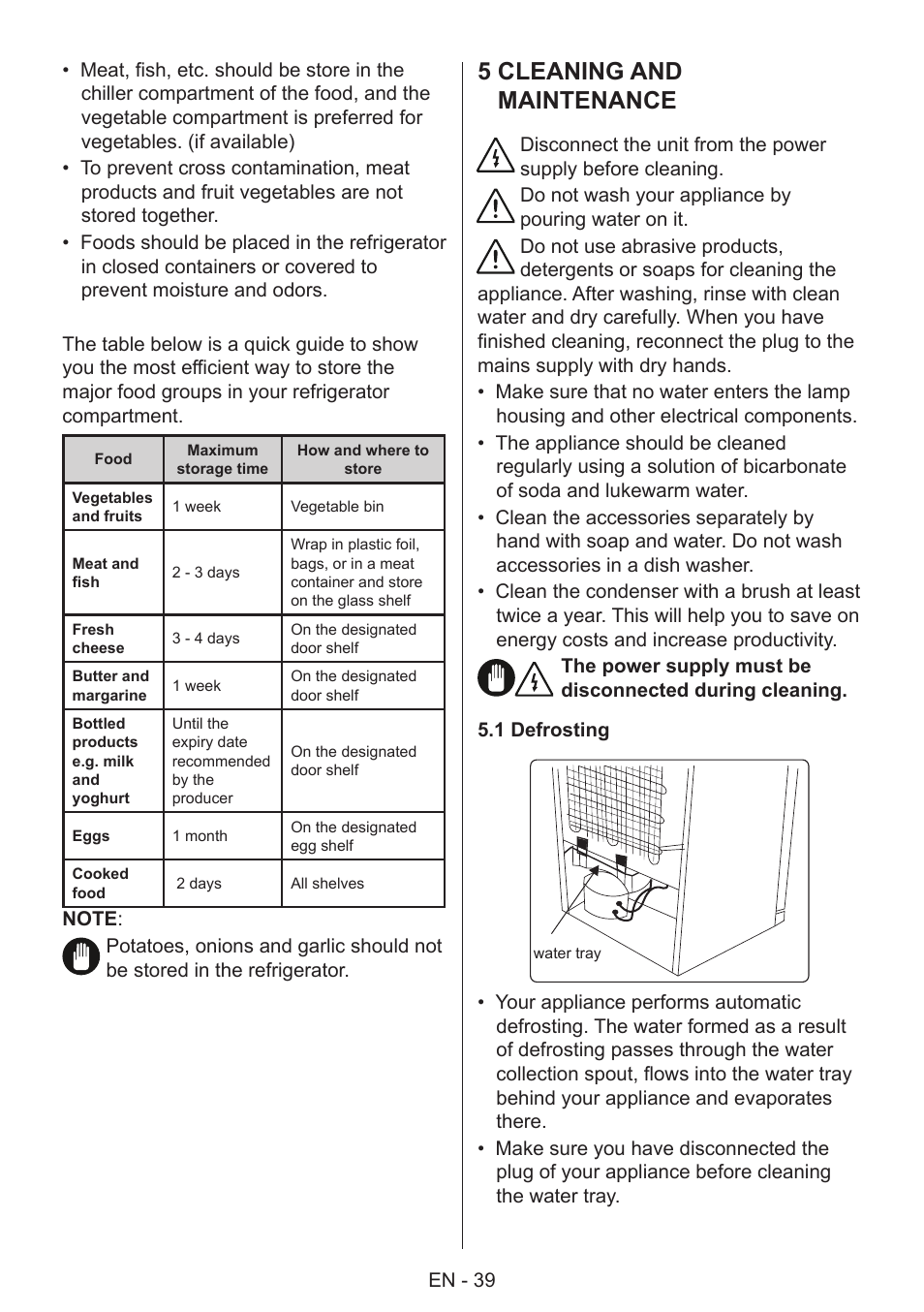 5 cleaning and maintenance | GRAM 49SK 4186 F User Manual | Page 40 / 112