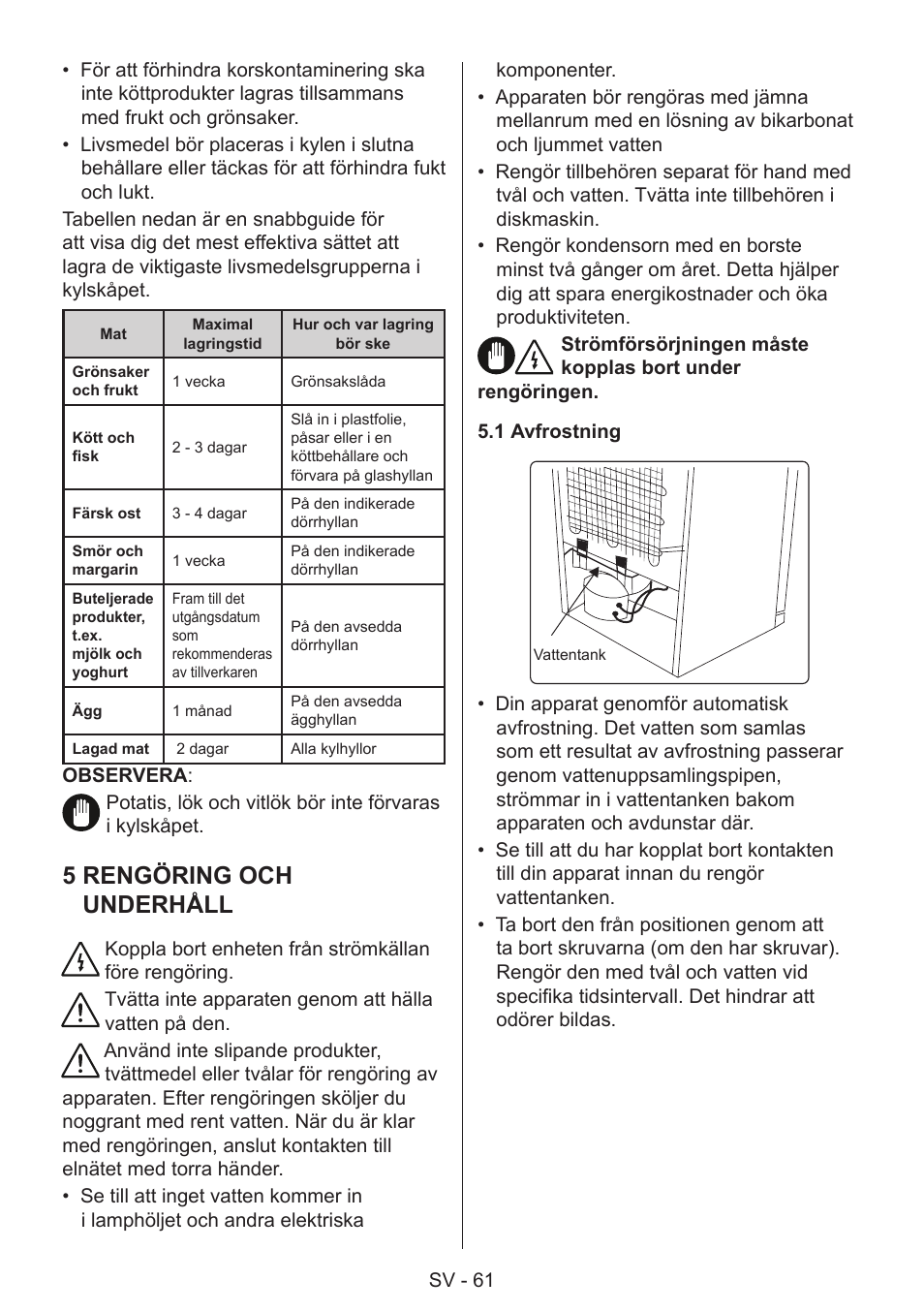 5 rengöring och underhåll | GRAM 49SK 4186 F User Manual | Page 62 / 112
