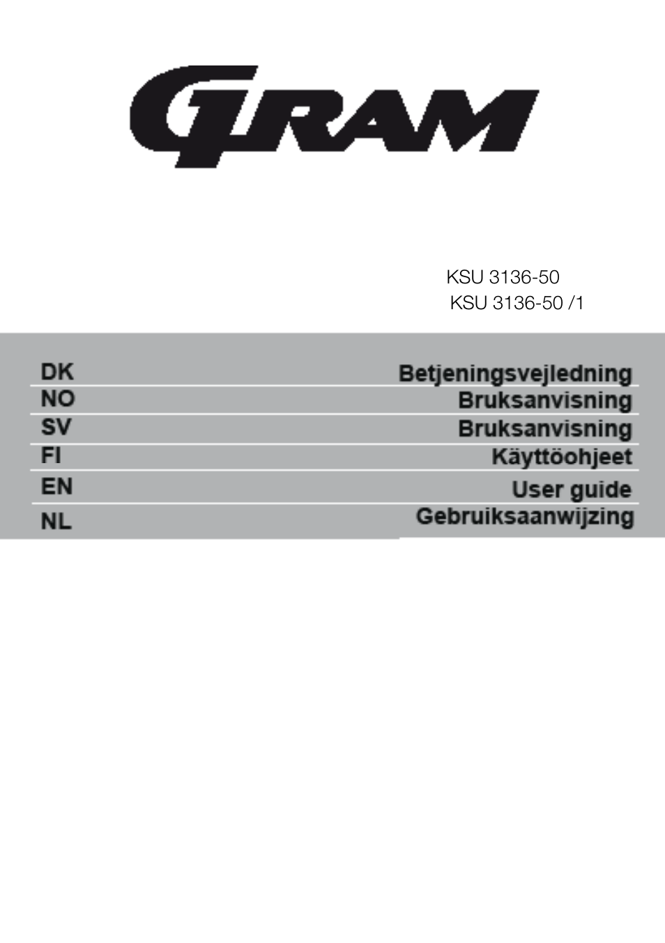 GRAM KSU 3136-50/1 User Manual | 113 pages