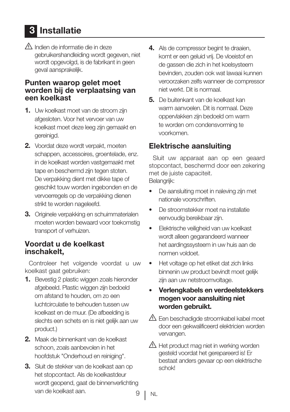 Installatie | GRAM KSU 3136-50/1 User Manual | Page 102 / 113