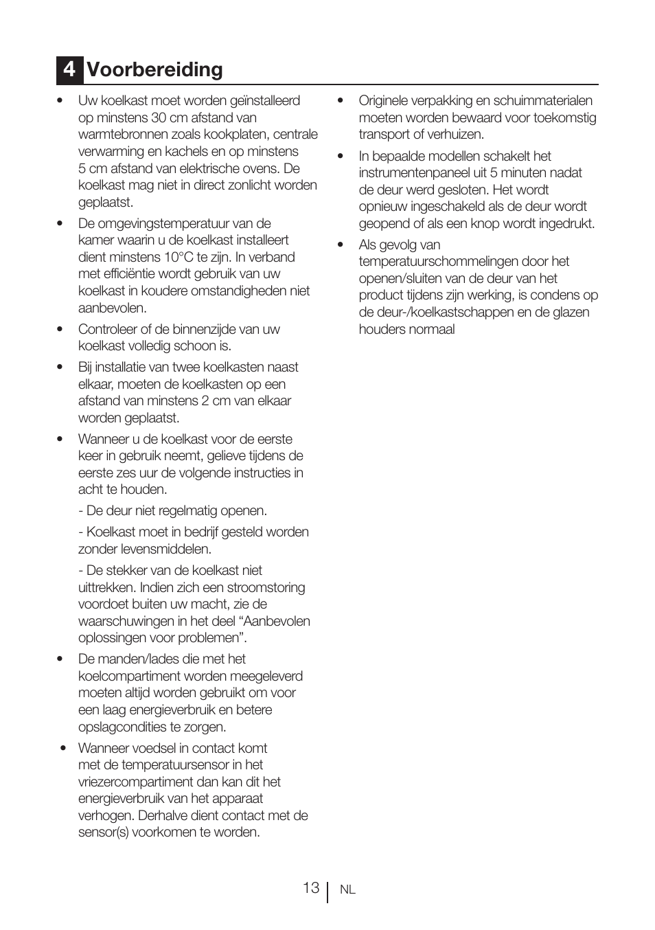 Voorbereiding | GRAM KSU 3136-50/1 User Manual | Page 106 / 113