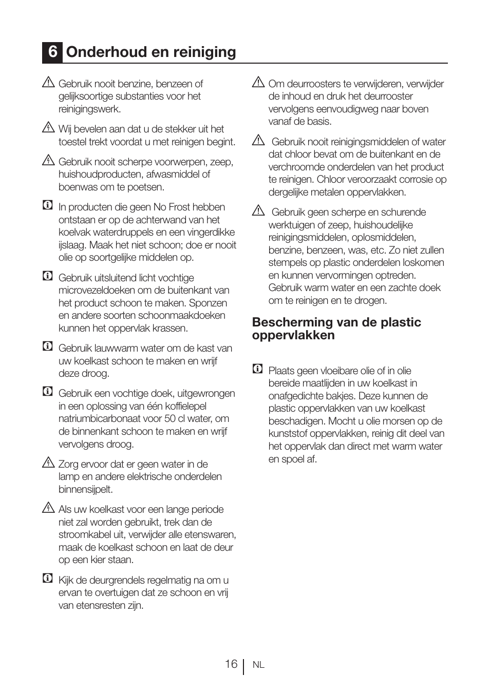 Onderhoud en reiniging | GRAM KSU 3136-50/1 User Manual | Page 109 / 113