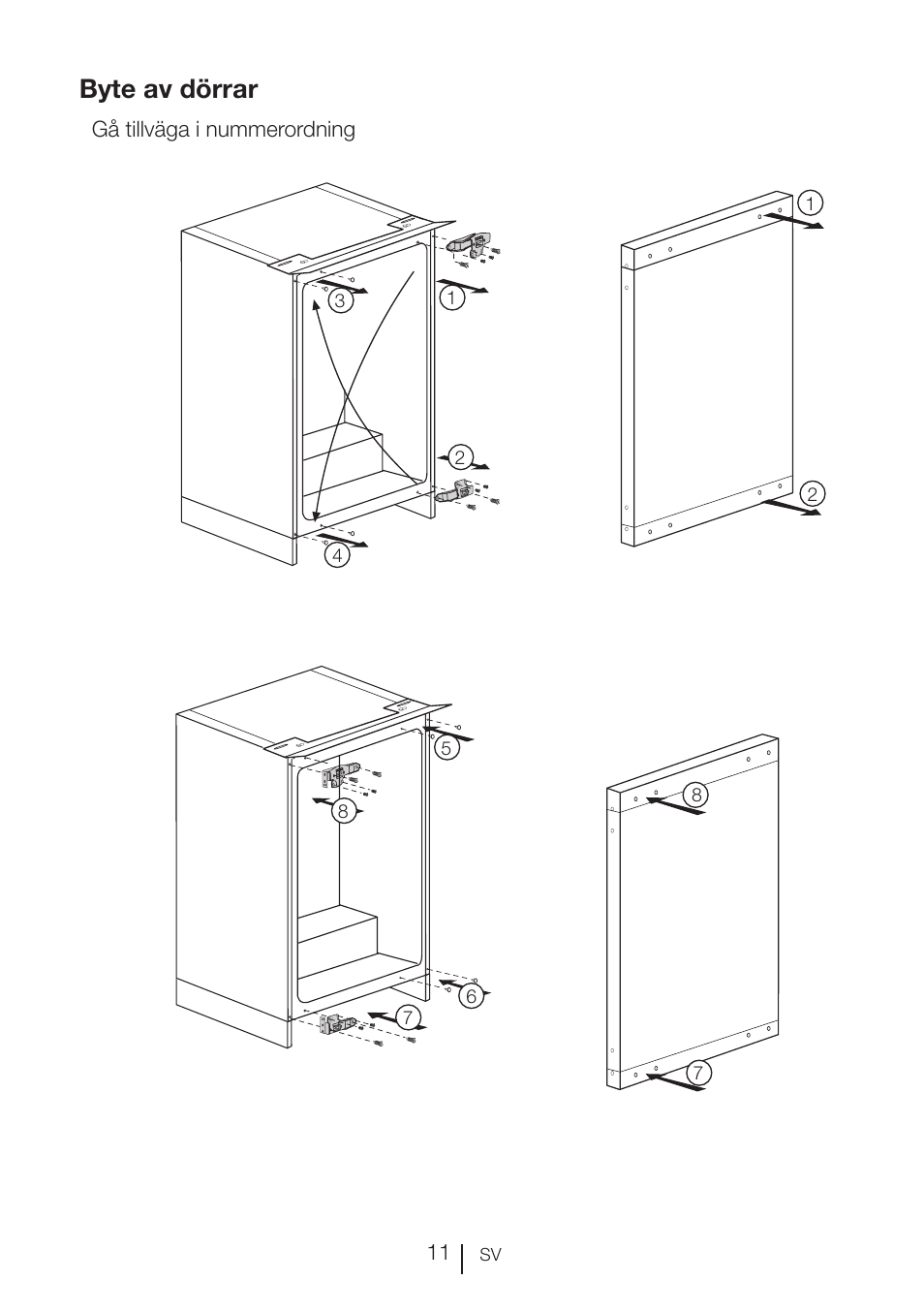 Byte av dörrar | GRAM KSU 3136-50/1 User Manual | Page 49 / 113
