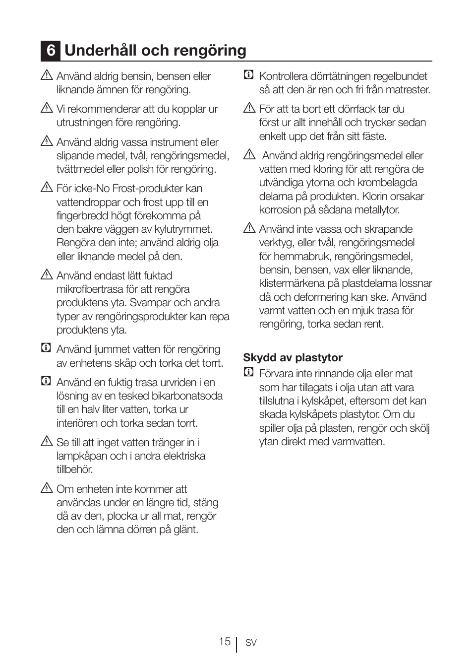 6underhåll och rengöring | GRAM KSU 3136-50/1 User Manual | Page 53 / 113