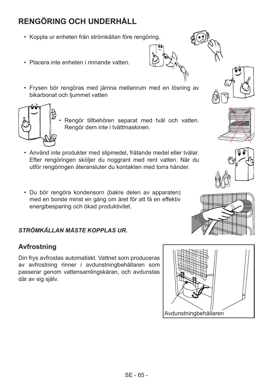 Rengöring och underhåll | GRAM FS 481864 N (v)/1 User Manual | Page 66 / 122