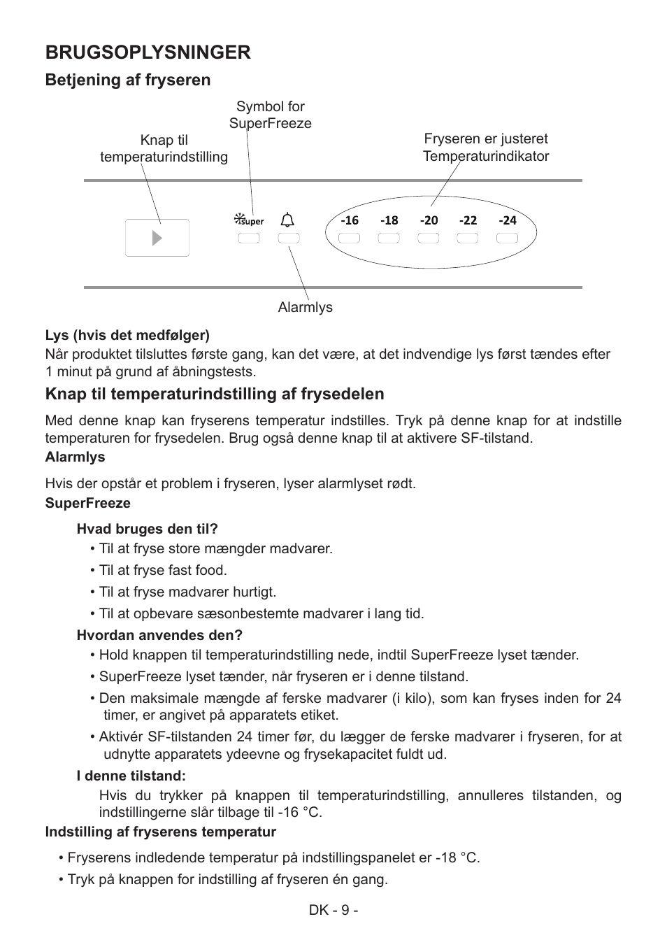 Brugsoplysninger | GRAM FS 441862 N (v)/1 User Manual | Page 11 / 112