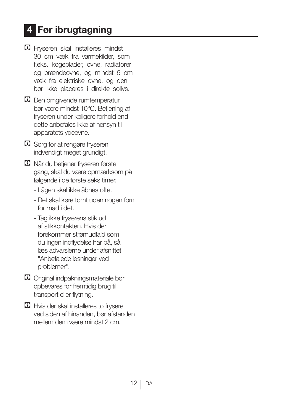 4før ibrugtagning | GRAM FS 3105-90/1 User Manual | Page 13 / 105