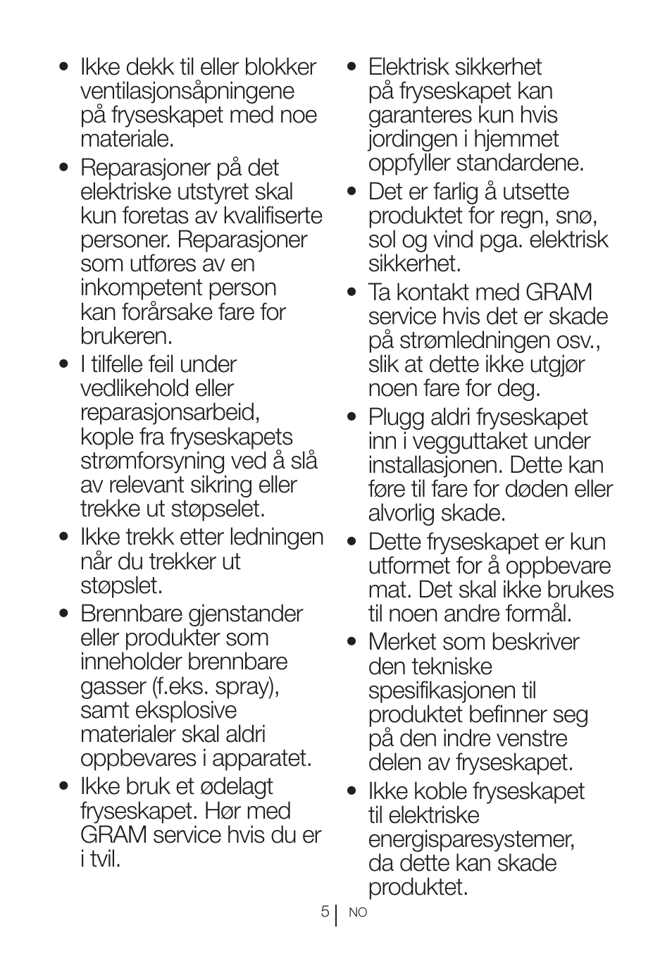 GRAM FS 3105-90/1 User Manual | Page 25 / 105